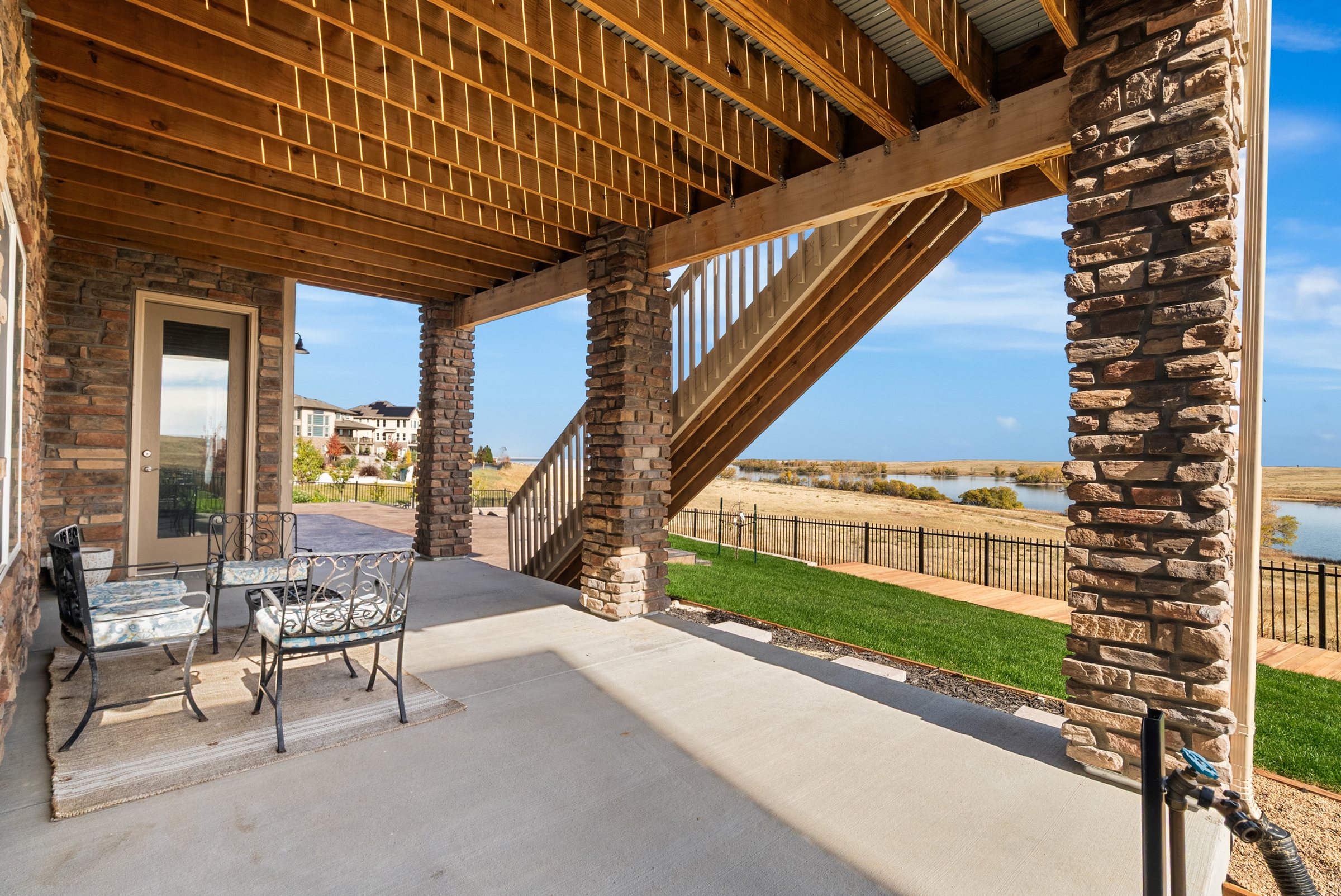 Covered lower patio beneath the deck.